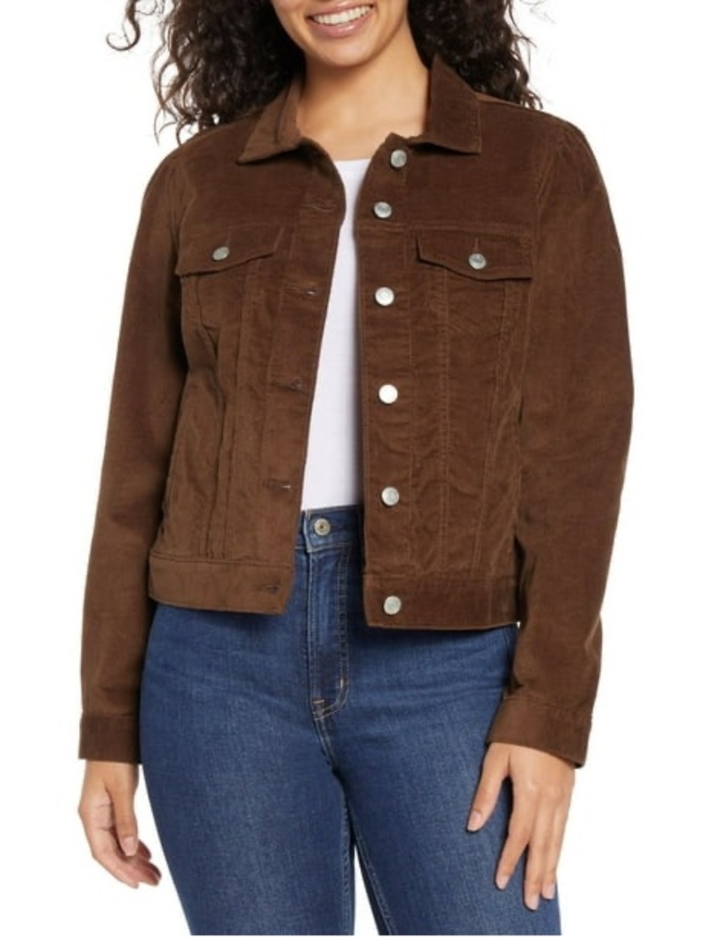 GAP Women’s Fall Brown Puff Sleeve Corduroy Lightweight Jacket Large NWT